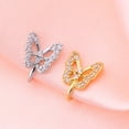thumbnail image 4 of jiaroswwei 1Pc U-Shaped False Nose Ring Butterflies Shape Nose Stud Shining Rhinestone Inlaid Non-piercing Nose Clip Jewelry Gift, 4 of 8