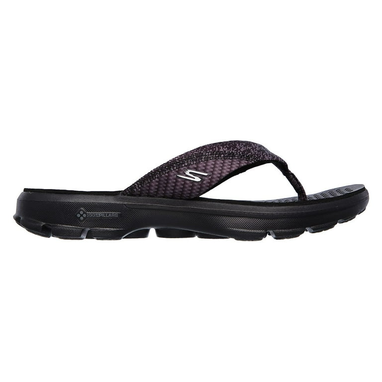 Skechers Performance Womens Go Walk Pizazz Flip Flop Black 9 M US
