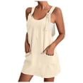 thumbnail image 1 of Robe d'Été pour Femmes Aguichant Mode Femmes Décontractée Confortable Aguichant Couleur Unie Poche Robe d'Été à Bretelles Robe d'Été pour Femmes avec Manches Robe d'Été avec Manches pour Femmes, 1 of 6