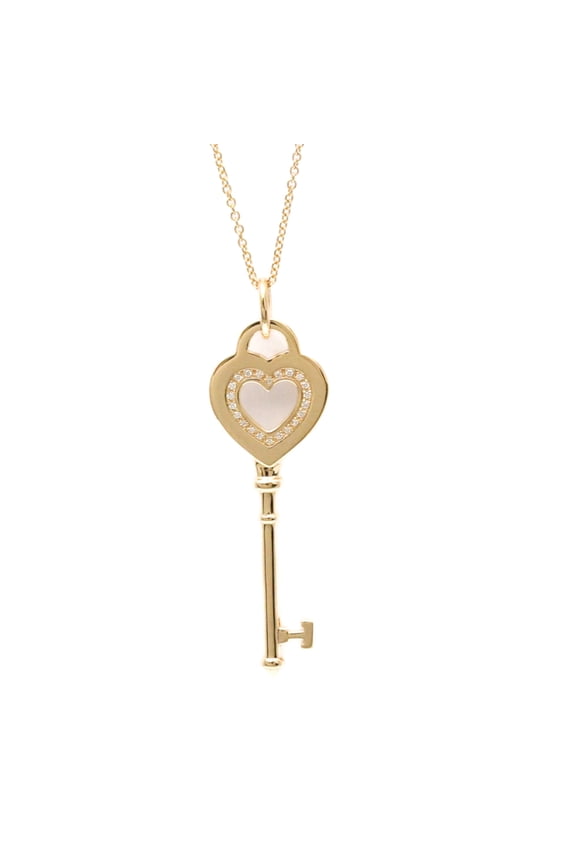 Pre-Owned Tiffany Heart Key Diamond Necklace Pink Gold (18K) Diamond Women,Men... (Good)