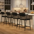 thumbnail image 4 of Rugerasy 26Inch Bar Stools Set of 4,Adjustable Swivel Barstools,Faux Leather Bar Chairs,UpholsteRed Counter Height with Soft Backrest for Kitchen Island,Black, 4 of 6