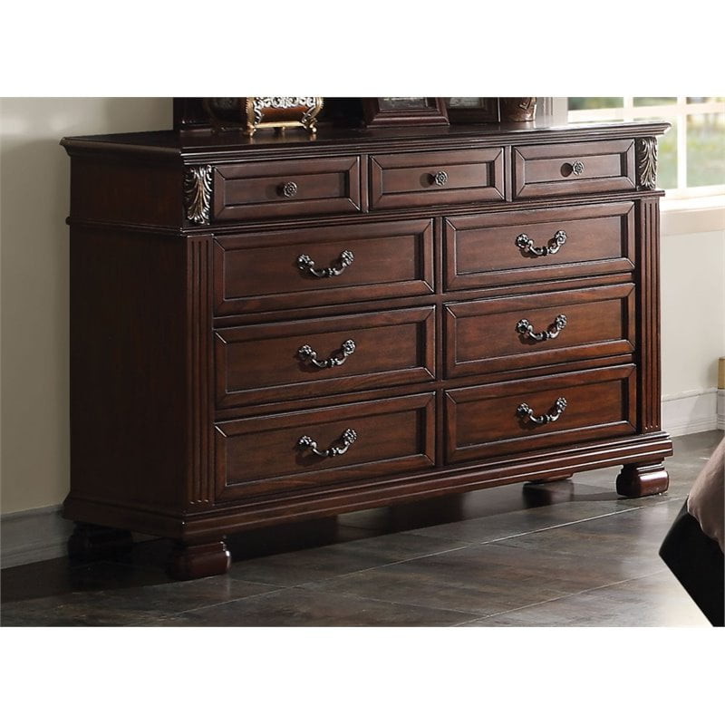 Acme Furniture Manfred Dark Walnut Dresser With Nine Drawers