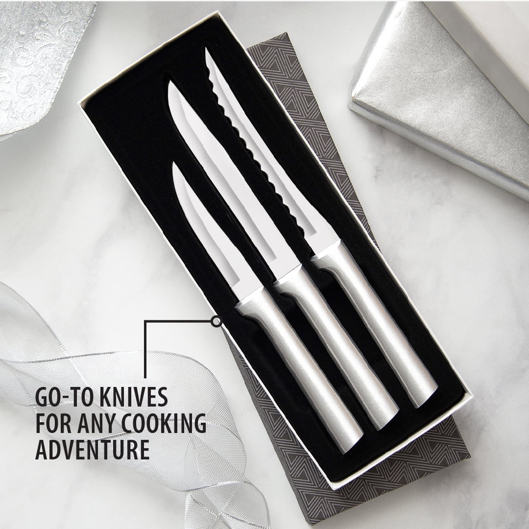 Rada Kitchen Knives Boxed Set, 3 Piece Cook’s Choice Gift Set, Heavy Duty Paring Knife, Utility/Steak Knife, and Tomato Slicer