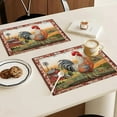 thumbnail image 4 of Rooster Placemats Set of 6 Chicken Farmhouse Table Mats Washable Place Mats for Home Party Indoor Kitchen Dining Table Decoration 12x18 Inch, 4 of 6