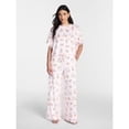 thumbnail image 3 of Women's Halloween Fall Hacci Knit Sleep Pants, Mid Rise Lounge Pants with Drawstring Elastic Waist and Pockets, Soft Casual Pajama Trousers with Seasonal Print, Sizes XS-3X, 3 of 6