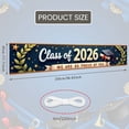 thumbnail image 2 of Gold Star Design Graduation Banner Laurel Leaf Decor Graduation Backdrop Shiny Lettering Navy Blue Background Academic Background for Graduation Ceremony Class of 2026 Celebration Senior Grad Party, 2 of 9