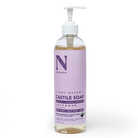 Dr. Natural Castile Liquid Soap, Multipurpose Liquid Soap, Lavender, 16 oz