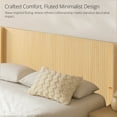 thumbnail image 5 of Noble House 80.2" Wood Headboard Only, King Size, Modern Farmhouse, Wall Mounted Fluted Panel, Light Natural, 5 of 8