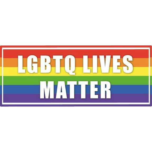 LGBTQ Lives Matter Campaign Sign Vinyl Sticker Car Window Bumper Decals for Trucks Vans Laptop Wall Window - Removable Waterproof/Round Peel and Stick Graphic Designs Decorations Size (5x10 inch)