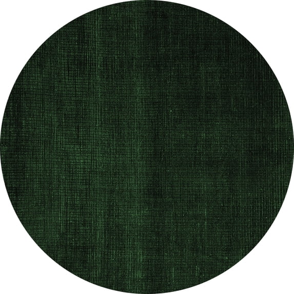 Ahgly Company Indoor Round Abstract Emerald Green Modern Area Rugs, 5' Round