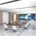 thumbnail image 5 of Conference Table with Wheels, Flip Top Rolling Training Table for Office & Meeting Room, Space-Saving Design, Multiple Sizes & Packs, 5 of 7