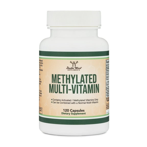 Methylated Multivitamin, Supports Anti-Aging, Brain Health, Focus & Energy, 120 Capsules, Double Wood Supplements