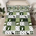 thumbnail image 2 of Homewish Wildlife Moose Elk Twin Sheet Sets, Woodland Animal Bear Twin Fitted Sheet, Green Rustic Farmhouse Flat Sheet, Super Cozy Room Decor, 3-Piece, 2 of 7