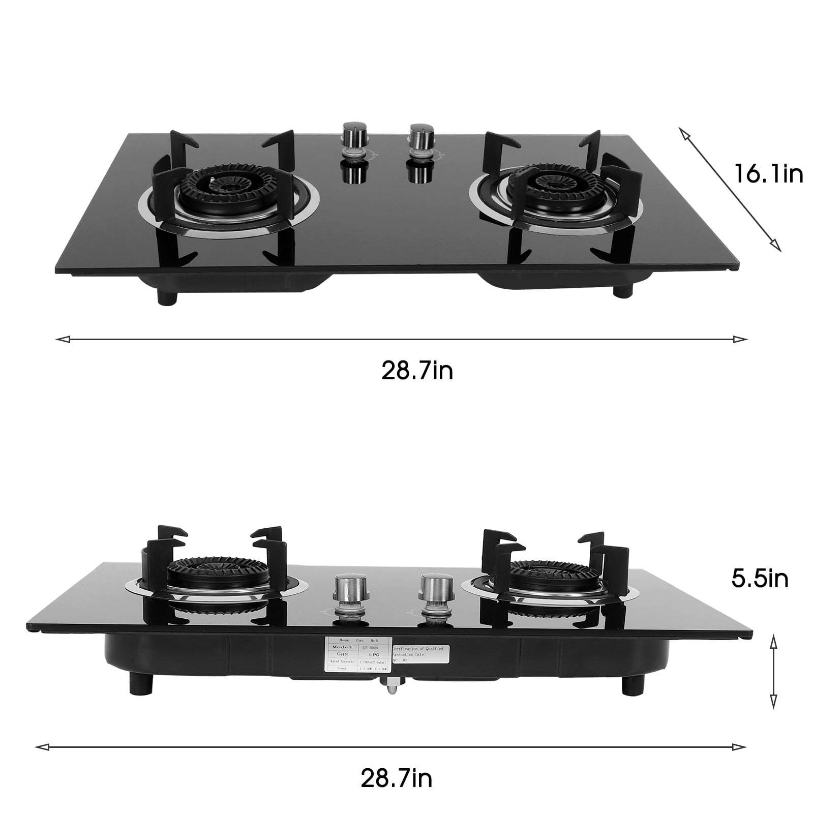 Ymiko Kitchen Appliance,Gas Cooker,Household 2 Burners Liquefied Gas Stove Cooker Kitchen Cooking Accessory Appliance Cookware