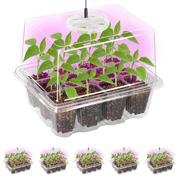 Bandeja para germinar semillas Bonviee, paquete de 5 con luz de cultivo
