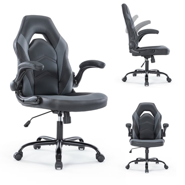Computer Desk Chair - Ergonomic Gamer, Adjustable with Flip-up