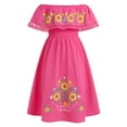 thumbnail image 2 of IDOPIP Mexican Dress for Girls Off-Shoulder Sunflower Print Drape Traditional Fiesta Ethnic Dresses, 2 of 8