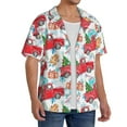 thumbnail image 2 of Kdxio Men'S Hawaiian Shirt For Men Short Sleeve Shirt Watercolor Red Truck And Fir Tree Summer Casual Holiday Beach Button Down T-Shirts, 2 of 5