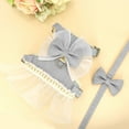 thumbnail image 6 of Pet Artist Cute Girl Dog Harness Dress and Leash Pearl Bowtie Fancy Small Pet Cat Vest Clothes, 6 of 9