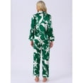 thumbnail image 4 of DARING DIVA Women's Satin Floral Button Down Pajama Sets S Green Floral, 4 of 6