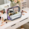thumbnail image 7 of Standing Pencil Case with Base Large Capacity Stationery Pouch Pen Bag with Zipper for Women Men Pink and Blue Tie-dye Pattern, 7 of 7