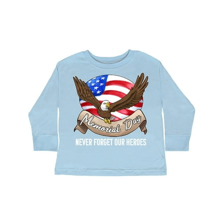 

Inktastic Memorial Day- Never Forget Our Heroes- Bald Eagle Gift Toddler Boy or Toddler Girl Long Sleeve T-Shirt