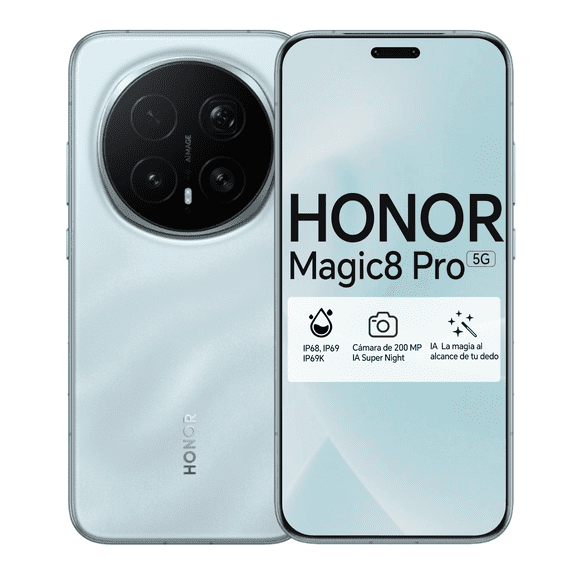 HONOR Magic 8 Pro 5G 512GB 12GB RAM Snapdragon 8 Elite Gen 5 120Hz 6,71" Ltpo Oled 200MP 7100mAh,Cielo Cian
