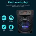 thumbnail image 6 of Portable Bluetooth Speaker with Karaoke Mic, LED RGB Light, 1500mAh Battery, Wireless Remote, AUX/TF/USB/FM, Ideal for Outdoor & Indoor Use, 6 of 7