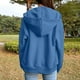 thumbnail image 5 of Sudadera con cremallera,Sudadera con capucha para mujer, holgada, de manga larga con doble cremallera, color liso, con bolsillos, mezcla de poliéster para uso informal, sopatenor, 5 of 9