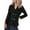 Black, variant on Breezora Women's Lapel Button Front Long Sleeve Work Coat Casual Professional Style With Pockets L Size Black