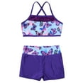 thumbnail image 4 of inhzoy Kids Girls Two Piece Tankini Sleeveless Sequins Ballet Dance Tops with Bottoms Set Swallowtail Blue 14, 4 of 5