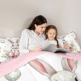 thumbnail image 4 of Erosebridal Wild Rabbit 7-Piece Twin Bedding Sets,Pink Flowers Blossom Bedding Comforter Set For Girls Teens,Reversible, 4 of 7