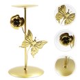 thumbnail image 1 of OUNONA 1Set Pedestal Candle Holders In Golden Iron For Tabletop 11.4x3.9x3.9in, 1 of 7