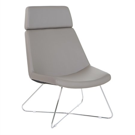 UPC: 0090234501312 | Geena Guest Chair in Dillon Stratus Gray Fabric with Chrome Sled Base