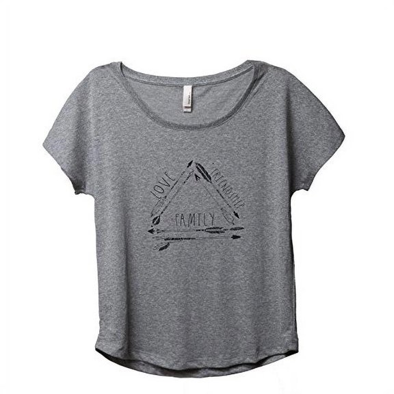 Thread Tank Family and Friendship Womens Slouchy Shirt Tee Heather Grey 2XL