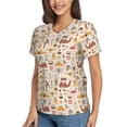 thumbnail image 2 of Xecao UAE Travel1 for Women's V-Neck T-Shirts-Elegant Half-Sleeve Tops Perfect for Summer-Small, 2 of 5
