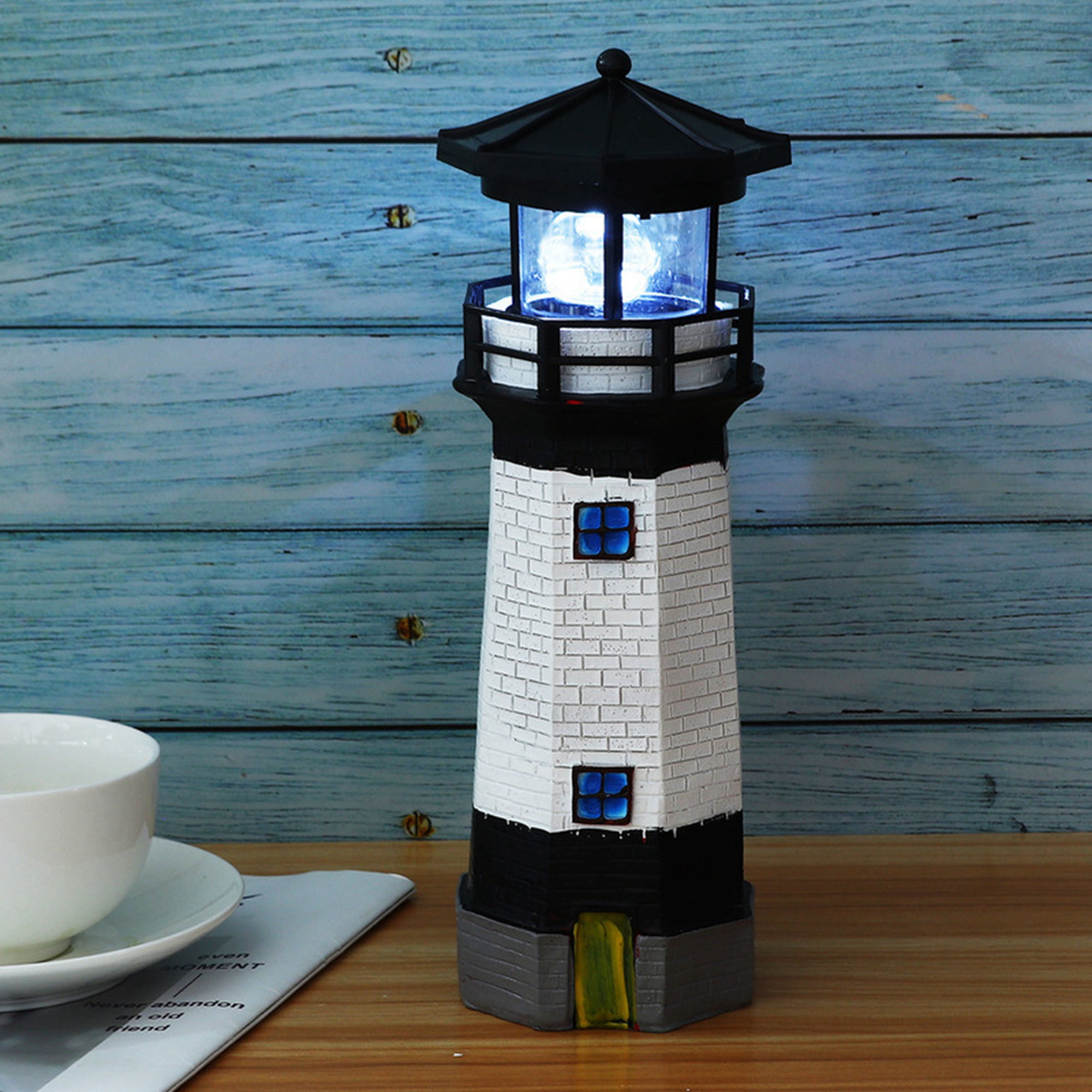 HSHD Lighthouse with Rotating Beacon LED Lights - Solar Lighthouse