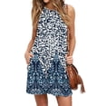 thumbnail image 1 of Qiopertar Robe d'Été Décontractée Sans Manches à Col Rond Imprimée pour Femmes, Robe Ample en Solde, Livraison Gratuite à Moins de 5$, jusqu'à 90 % de Réduction, 1 of 6