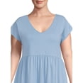 thumbnail image 4 of Terra & Sky Women's Plus Size Tiered V-Neck Knit Dress, 4 of 5