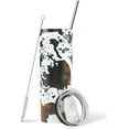 thumbnail image 1 of Mhrevyi Cow Print Skinny Tumbler With Lid and Straw - 20 oz Insulated Stainless Steel Travel - Cup Cow Stuff Accessories Decor - Double Wall Coffee Mug - Birthday Gifts for Mom, Sister, Friends, Women, 1 of 5