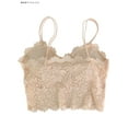 thumbnail image 6 of BadPiggies Women's Camisole Floral Lace Bralette Strap Thin Bandeau Padded Sexy Bra Wire Free (L, Apricot), 6 of 8