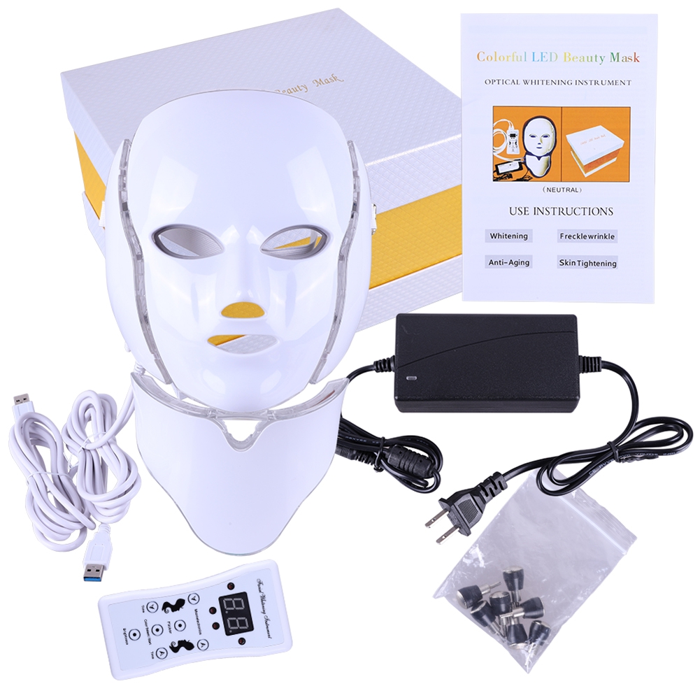 Manfiter 7 Colors Face LED Mask for Facial and Neck Skin Rejuvenation