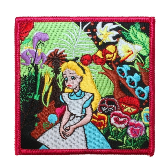 alice in wonderland "lost in the garden" patch disney cartoon iron-on applique