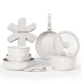 thumbnail image 1 of Juego de utensilios de cocina Country Kitchen con mango extraíble, juego de ollas y sartenes aptos para horno y vehículos recreativos, Cream Diamond, Original, 1 of 5
