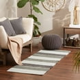 thumbnail image 2 of Gray Color Block Cotton Chindi Rug 2Ft 3Inx6Ft, 2 of 3
