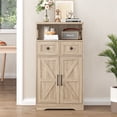 thumbnail image 2 of Vabches Armoire de Rangement Style Ferme avec Tiroirs et Étagères, Naturel, 2 of 8