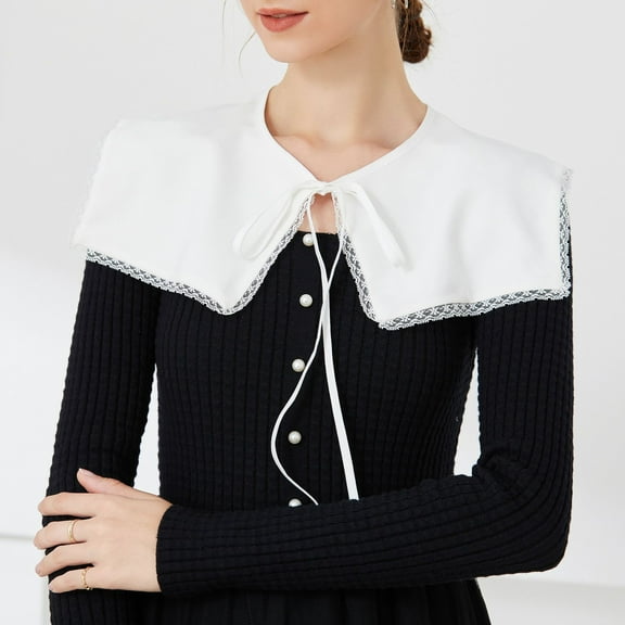 False Collar Shawl Detachable Blouse Fake Collar Cape Half Shirts Collar Wrap Top Elegant for Women Girls