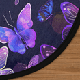 thumbnail image 3 of CURLYOOT Round Rug 3ft Purple Butterfly Area Rug, Washable Circle Mat Non Slip Floor Carpet Mat, Flower Butterfly Soft Indoor Rugs for Entryway Living Room Dining Room Bedroom, 3 of 7