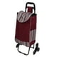 thumbnail image 4 of Carretilla de mano plegable de acero inoxidable con capacidad de carga pesada, carrito de equipaje con bolsa para mudanzas, comestibles, viajes, oficina, franja roja, 4 of 14