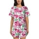 thumbnail image 1 of Fotbe Flamingo Conjunto de Pijama Estampado para Mujer, 2 Piezas, Ropa de Dormir con Camiseta de Manga Corta y Shorts Suaves-3X-Large, 1 of 6